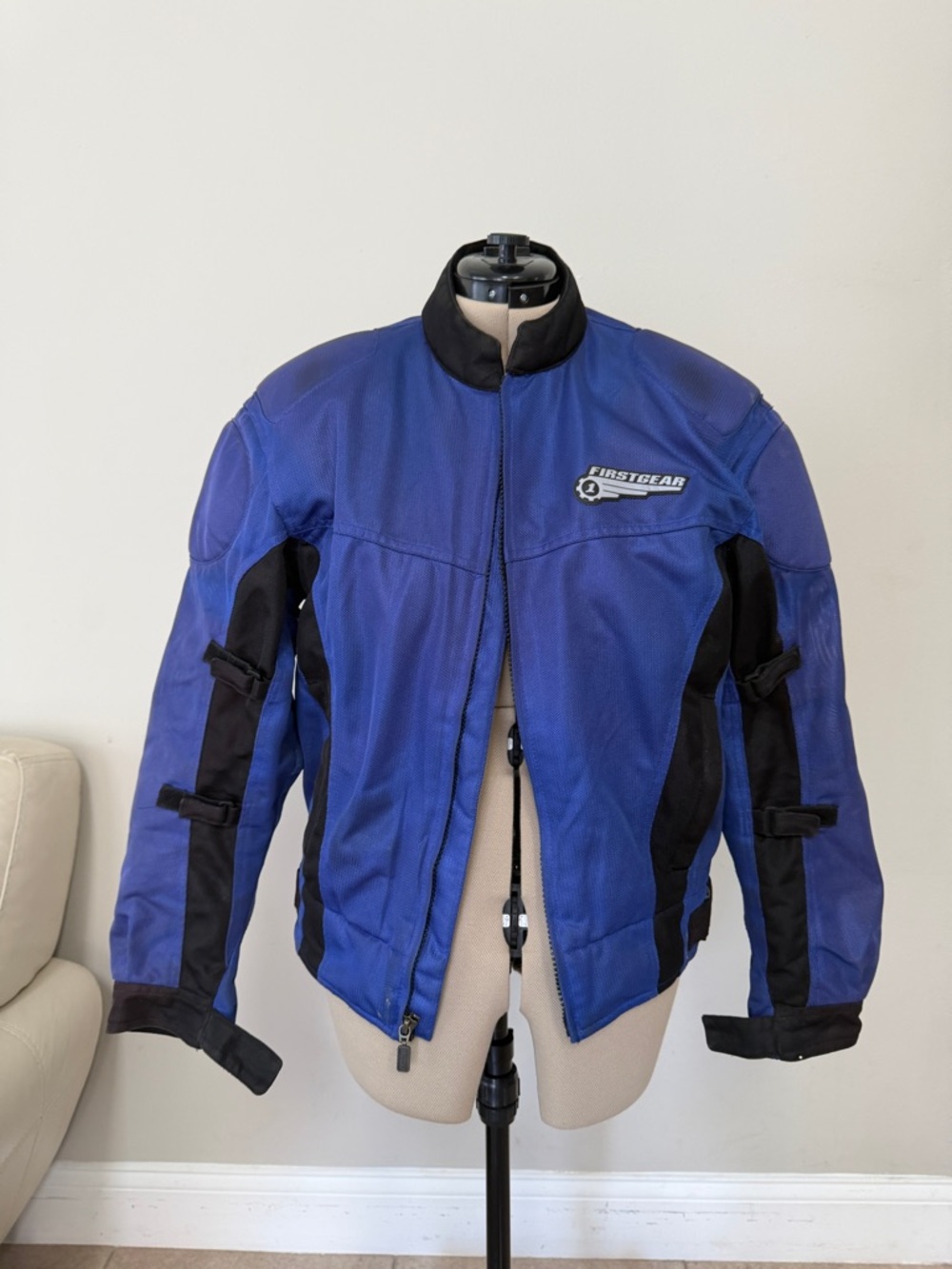 FirstGear Blue Motorcycle Jacket with Black Accents, size M